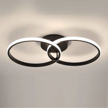 Luz de techo moderna LED NEGRO lámpara de techo de doble anillo luz natural 4000K accesorios de iluminación para dormitorio cocina sala de estar St