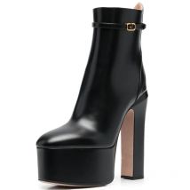 ASUMER 2025 Size 34-43 New Arrive Faux Leather Zipper Ankle Boots Thick High Heels Boots Woman Ladies Platform Shoes