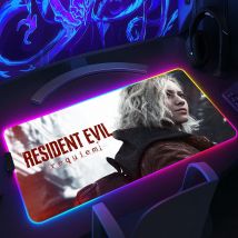R-Resident Game E-Evil Requiem Mauspad, RGB-LED-Licht, rutschfeste Gummiunterseite, wasserdicht, für Büro, PC, Zuhause, Schreibtischunterlage, USB, großes Spiel