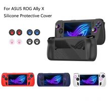 Silikon-Schutzhülle für ASUS ROG Ally X Spielekonsole, kratzfest, staubdicht, Schutzhülle mit Katzenpfote, Rocker-Kappe