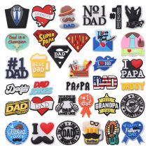 1 Stück I Love Papa Hausschuhe PVC Schuhknopf Charms Best Dad Clog Zubehör DIY Mann Handyhülle Vatertagsgeschenk