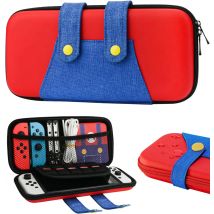 Custodia per interruttori di archiviazione EVA compatibile con Nintendo Switch/OLED Custodia per interruttori portatile carina con 10 supporti da gioco per Mario