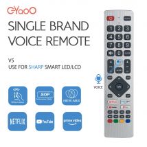 SH-V5 Voice Remote Control For Sharp Compatible With AQUOS SHW/RMC/0134 Netflix Prime YouTube F-Play Smart TV With Voice Funtion