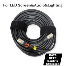 50m CAT6 CAT6A SFTP UTP Flexible Shielded Network Cable with Neutrik EtherCon RJ45 10G for LED Screen Audio DMX Lighting Use