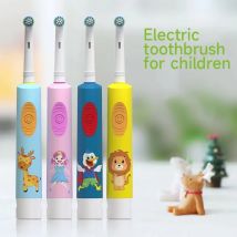 Elektrische Zahnbürste für Kinder, bunt, Cartoon, abgerundet, Vibrationsköpfe, weiche Borsten, Zahnbürste, Zahnfleischpflege, Batteriebetrieb, 3–15 Jahre alt