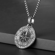 Kompass Anhänger Halskette Für Männer hip-hop Stil Edelstahl Kette Vintage Silber Farbe Neckchain Mode Homme Schmuck Geschenke
