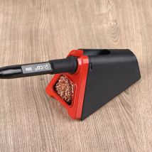 Supporto per saldatore elettrico in lega di alluminio JCD 820 con sfera di rame per pulizia della saldatura, sicurezza ad alta temperatura