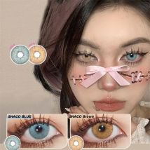 Niuyue farbige Kontaktlinsen für Augen, 1 Paar, Cosplay-Rezept für Myopie, 0–800 Grad, Kontaktlinsen, jährliche Halloween-Myopie