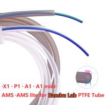For Bambu Lab Ptfe Tube 2.5mm 4mm P1S P1P AMS A1 Mini 3D Printer Teflonto Pipe X1C Bambulab Ptfe Connector Clear Grey AMS LITE