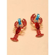 Wholesale Fashion Trend Red Crystal Metal Earrings Statement Fine Drop Earring High-quality Jewelry Accessories For Women