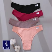 4 Teile/satz Frauen Baumwolle Brasilianische Höschen M-XL Low-Rise Einfarbig Unterwäsche Damen Bequeme Unterhose Mädchen Panty Dessous