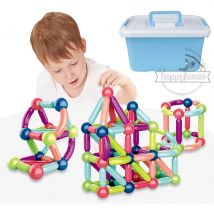 Blocchi di costruzione magnetici Set di giocattoli per bambini Blocchi di costruzione con asta magnetica Giocattoli educativi Montessori per bambini Ragazzo Ragazza