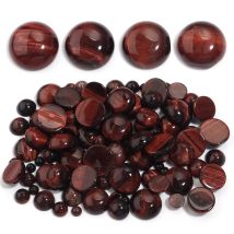10pcs 4 6 8 10 12 mm Red Tiger Eye Cabochon Beads Round Flatback Natural Stone Cabochon For Jewelry Making DIY Rings Necklace