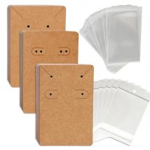 50 pz 6x9 cm autoadesivo sacchetto di plastica per violoncello orecchini display collana portachiavi carte per creazione fai da te gioielli imballaggio cartone