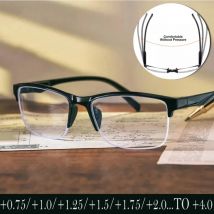 Lesebrille für Herren, Halbrahmen, Ultraleicht, Presbyopie-Brille, 2023, Damenbrille +0,75 bis +4,0, Unisex-Lesebrille