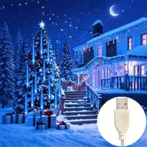 Baum-Gartenleuchte für den Außenbereich, LED-Leuchten für Urlaub, Weihnachtsdekoration, USB-Meteorschauer-Licht, LED, 30/50 cm, 8 Röhren, Feenschnur
