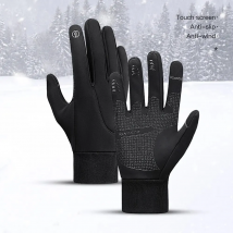 Outdoor Herbst Winter Fahrradhandschuhe Schwarz Herren und Damen Warm Touchscreen Verdickte Kalt Winddicht Sport Fahrradhandschuhe