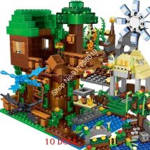 Zestaw klocków Hot Toys My World Bricks Farmy Górskie Minecraftinglys Jaskinia Wodospad Wioska Dżungla Domek na drzewie Figurki Klocki Miejskie Zabawki