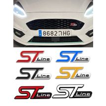 3D Metal ST LINE Front Grille Sticker Car Head Grill Emblem Badge Chrome Sticker for FORD FIESTA FOCUS MONDEO Auto Car Styling
