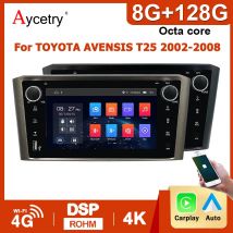 Senza fili CarPlay Android 14 Auto Autoradio Per Toyota Avensis T25 2002-2008 2 din autoradio Stereo GPS Lettore Multimediale 4G LTE