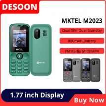 MKTEL M2023 Feature Phone con Display da 1.77 pollici batteria da 800mAh Dual SIM Radio FM torcia 0.08Mega fotocamera telefono Senior