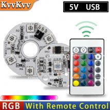 38mm Colore RGB Light Board Rotondo LED Sorgente Luminosa Bassa Tensione DC 5V Compatibile Ricarica/Interruttore Touch Telecomando Ambiente Fai da Te
