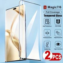 2 Stücke 3D Vollständige Abdeckung Gehärtetes Glas Für Honor Magic 7 6 5 4 Pro X9C X8a Displayschutzfolien Für Honor 300 200 100 90 Pro Ultra HD