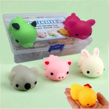 5 Stück für Kinder, zufällig, große Größe, 7,6 cm, Kawaii-Squishies, Mochi-Tiere, Stressabbau, Angst, Geschenke, Kaninchen-Spielzeug, Partygeschenke mit