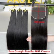 Vietnamesische rohe gerade Bundles und Verschluss 13x4 HD Lace Frontal mit Bundles 4x4 4x6 5x5 Verschluss mit Bundles vorgezupft