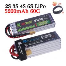 2S/3S/4S/6S 7.4v 11.1v 14.8v 22.2v 5200mah Lipo Batteria 45C 60C RC Giocattoli Auto Camion Barche Drone Parti di elicotteri con XT60 T Deans