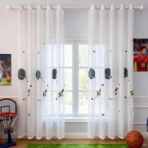 Cartoon Weltraum Rakete Bestickt Voile Vorhang Für Kinder Schlafzimmer Wohnzimmer Sheer Fenster Vorhänge Luxus Kinder Tüll 20D3