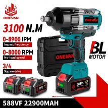 ONEVAN 3100N.M Chiave a percussione elettrica senza spazzole Chiave a batteria da 3/4 pollici Cacciavite Utensile elettrico per Makita 18V Batteria Pin