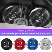Sottobicchiere per auto Tappetino antiscivolo per Mazda 2 3 5 6 Atenza Axela Demio CX3 CX-5 CX5 CX7 CX8 MP MS RX8 Modello in fibra di carbonio Tazza Bottiglia Zerbino