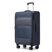 British Traveller Carry Case Medium 4 Rolls bagaglio a mano leggero tessuto morbido per bagagli con lucchetto TSA blu