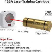 Kartridż laserowy 12GA 9mm 9x19mm/7.62x39/380ACP/223Rem do ćwiczeń strzeleckich na sucho, laserowy trening, kartridż treningowy do celowania laserowego, do sprawdzania lufy.
