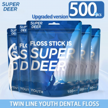 500Pcs Große Tasche Super Deer Twin Linie Zahnseide Stick Für Zahnspangen Kieferorthopädie Einweg Zahnseide Zahnstocher Mundpflege Werkzeug