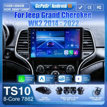 Dla Jeep Grand Cherokee WK2 2014-2022 Radio Samochodowe Nawigacja Odtwarzacz Multimedialny GPS Android Auto Stereo Bluetooth 5G Wifi Nie 2din