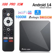TV BOX X88 PRO X5M Android 14 Amlogic S905X5M Quad Core 4K LAN 1000M Dual Wifi6 BT 5.0 Voice Remote Media Player Set Top Box
