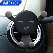 Gravity Car Phone Holder Air Vent Clip Smile Face Bear Mount supporto per cellulare supporto per