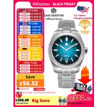 San Martin 39mm SN0144 "JianZhan" Gada Orologio Miyota 9015 Design originale Stile cinese Abito da uomo Orologi meccanici automatici