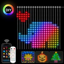 400 LED RGB Kurtyna Świetlna Sterowana Aplikacją Bluetooth, Inteligentna, Programowalna, USB 5V, Lampki LED do Okna, Sypialni, na Imprezę, Walentynki, Urodziny