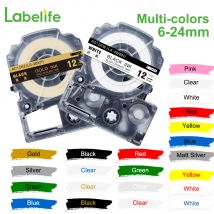 1PC SS12KW Label Band 12mm 9mm Kompatibel für Label Band Epson LabelWorks LW-300 400 Label Maker Band LK-4WBN LC-4WBN Patrone