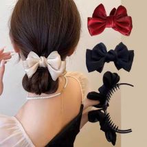 Elegante Fliege Haar Krallen Clips Farbige Band Haarspangen Haarnadeln Für Mädchen Brötchen Frauen Haar Pferdeschwanz Clip Zubehör Kopfbedeckungen