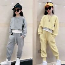 Mädchen passt Frühling Herbst Kinder Langarm T-Shirt Hosen Sport Hoodie 2pc Streetwear lässig Baby Mädchen Kleidung Outfits