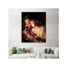 The soldier and the girl by Gerard van Honthorst Canvas Oil Painting Aesthetic Picture Poster Wall Hanging Decor Home Decoration