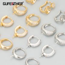 Gufeather mc79, schmuck zubehör, 18k gold rhodiniert, nickel frei, kupfer, zirkone, charms, schmuck herstellung, verschluss haken, 6 teile/los
