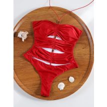 High Cut Badeanzug Frauen Hohl Bademode Sexy Rot Einem Stück Anzüge Bademode Neue Badeanzug Bandage Body