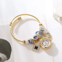 Grenzüberschreitendes neues Armband im Panjiaduola-Stil, modischer und vielseitiger Quarzuhranhänger, legierter Edelstahl