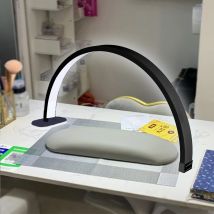 Fosoto Y10 40W LED Lampada a mezzaluna per unghie Salone di bellezza Estensione ciglia Sopracciglio Lampada da scrivania Manicure Nail Art Luce di riempimento