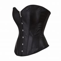 Caudatus Schwarzes Korsett Top Plus Size Bustiers Overbust Satin Sexy Kostüm Mieder Brokat Vintage Stil Braut Korsett Damen